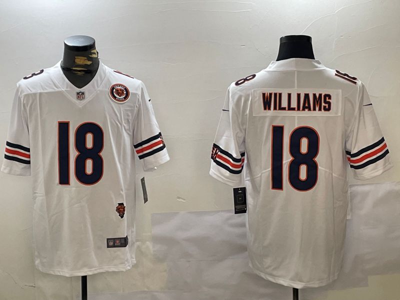 Men Chicago Bears #18 Williams White 2024 Nike Limited NFL Jersey style 2->chicago bears->NFL Jersey
